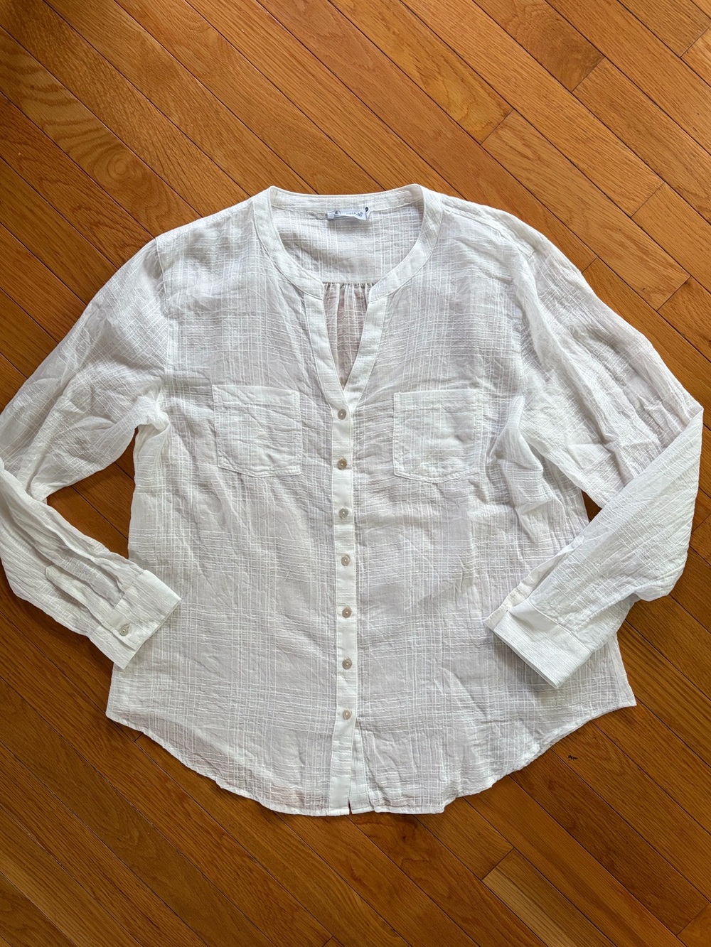 Carve Designs Dylan Textured Tunic Button Down Blouse - XL White